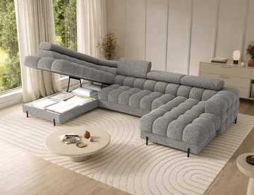 Feraria 6-sits Bubblig Bäddsoffa med Divan och Schäslong förvaring Vänster - Pellerito 20 - Möbler - Soffa - Bäddsoffa - Hörnbäddsoffa