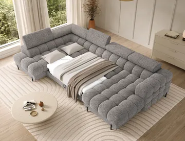 Feraria 6-sits Bubblig Bäddsoffa med Divan och Schäslong förvaring Vänster - Pellerito 20 - Möbler - Soffa - Bäddsoffa - Hörnbäddsoffa