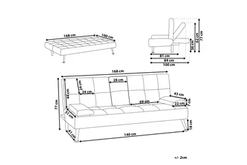 Ferne Bäddsoffa 3-sits - Beige/Silver - Möbler - Soffa - Bäddsoffa - 3 sits bäddsoffa