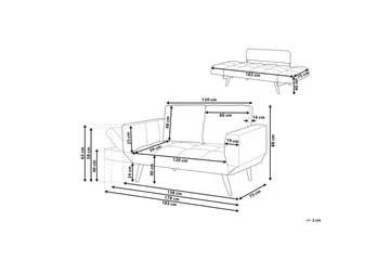 Ferrel Bäddsoffa 2-sits - Blå/Svart - Möbler - Soffa - Bäddsoffa - 2 sits bäddsoffa