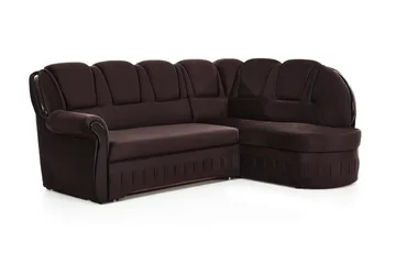 Fica Bädsoffa med Schäslong Höger - Brun - Möbler - Soffa - Bäddsoffa - Bäddsoffa längsbäddad