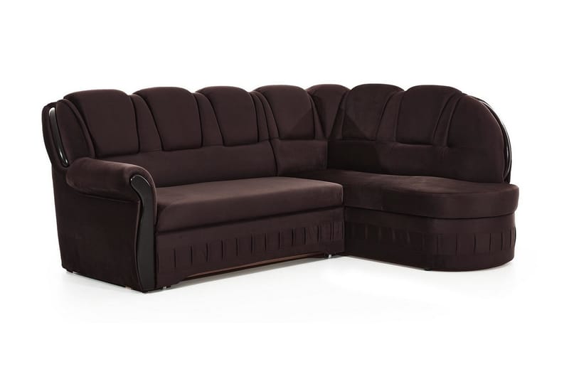 Fica Bädsoffa med Schäslong Höger - Brun - Möbler - Soffa - Bäddsoffa - Bäddsoffa längsbäddad