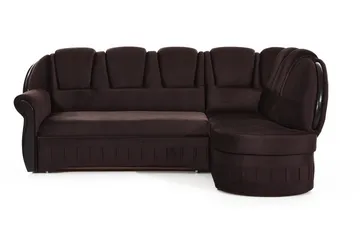 Fica Bädsoffa med Schäslong Höger - Brun - Möbler - Soffa - Bäddsoffa - Bäddsoffa längsbäddad