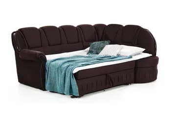 Fica Bädsoffa med Schäslong Höger - Brun - Möbler - Soffa - Bäddsoffa - Bäddsoffa längsbäddad