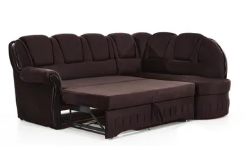 Fica Bädsoffa med Schäslong Höger - Brun - Möbler - Soffa - Bäddsoffa - Bäddsoffa längsbäddad