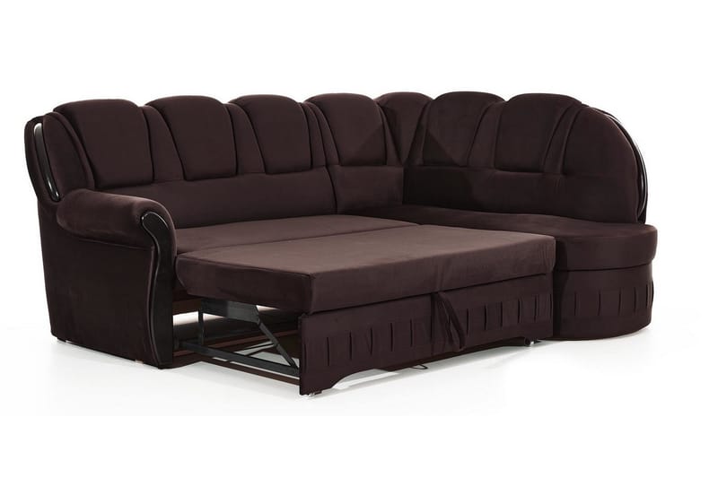 Fica Bädsoffa med Schäslong Höger - Brun - Möbler - Soffa - Bäddsoffa - Bäddsoffa längsbäddad
