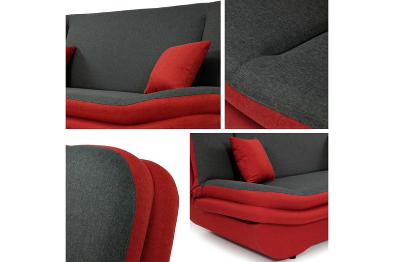 Figurelle 2-sits Fällbar Bäddsoffa 130x190 cm med Förvaring i Tyg - Beige - Möbler - Soffa - Bäddsoffa - 2 sits bäddsoffa