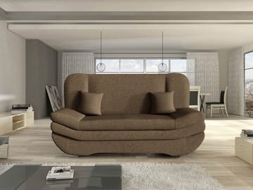 Figurelle 2-sits Rektangulär Bäddsoffa med Förvaring i Tyg - Brun - Möbler - Soffa - Bäddsoffa - 2 sits bäddsoffa