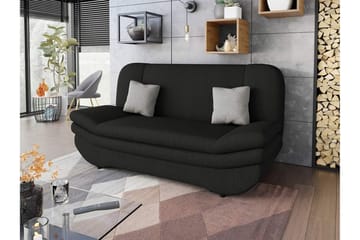 Figurelle 2-sits Rektangulär Bäddsoffa med Förvaring i Tyg - Svart|Grå - Möbler - Soffa - Bäddsoffa - 2 sits bäddsoffa