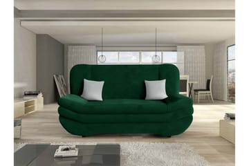 Figurelle 3-sits Längsbäddad Bäddsoffa 130x190 cm med Förvaring i Sammet - Grön - Möbler - Soffa - Bäddsoffa - 3 sits bäddsoffa