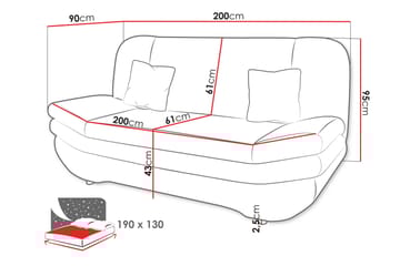 Figurelle Bäddsoffa 2-sits - Beige - Möbler - Soffa - Bäddsoffa - 2 sits bäddsoffa