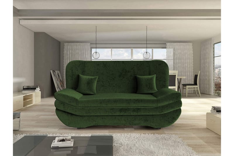 Figurelle Bäddsoffa 2-sits i Chenille - Grön - Möbler - Soffa - Bäddsoffa - 2 sits bäddsoffa