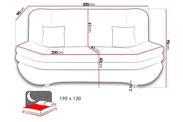 Figurelle Bäddsoffa 2-sits i Chenille - Orange - Möbler - Soffa - Bäddsoffa - 2 sits bäddsoffa