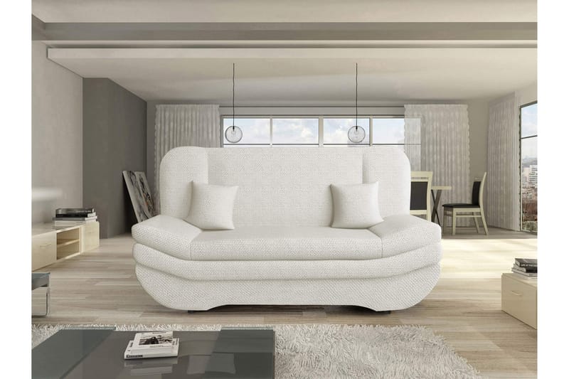 Figurelle Bäddsoffa 2-sits i Chenille - Vit - Möbler - Soffa - Bäddsoffa - 2 sits bäddsoffa