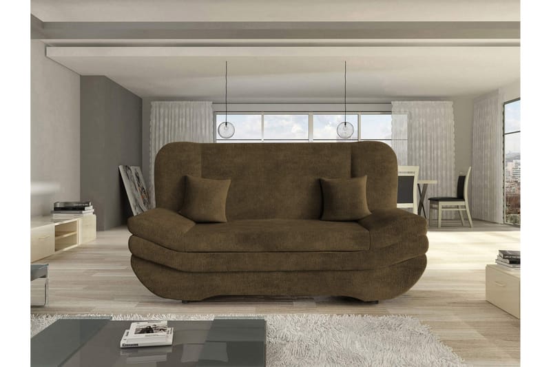 Figurelle Bäddsoffa 2-sits i Sammet - Brun - Möbler - Soffa - Bäddsoffa - 2 sits bäddsoffa