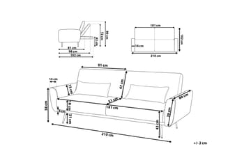 Filia Bäddsoffa 3-sits - Blå/Koppar - Möbler - Soffa - Bäddsoffa - 3 sits bäddsoffa