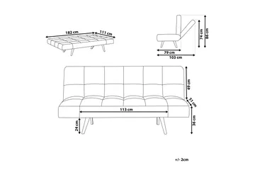 Fiora Bäddsoffa 3-sits - Brun/Ljust trä - Möbler - Soffa - Bäddsoffa - 3 sits bäddsoffa