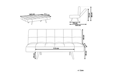 Fiora Bäddsoffa 3-sits - Grön/Ljust trä - Möbler - Soffa - Bäddsoffa - 3 sits bäddsoffa