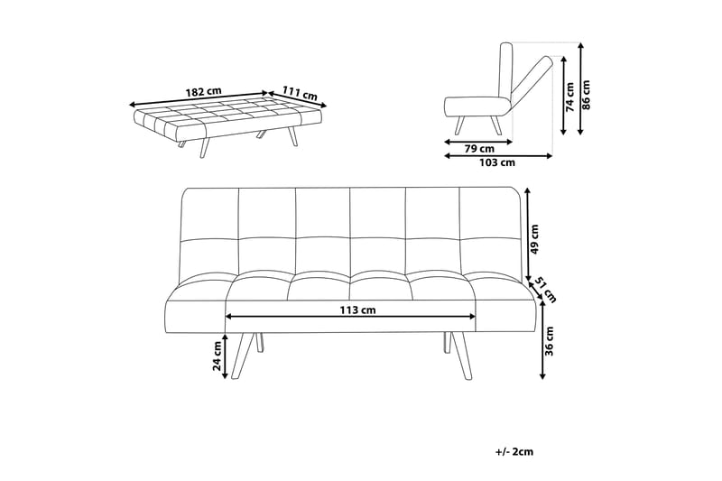 Fiora Bäddsoffa 3-sits - Grön/Ljust trä - Möbler - Soffa - Bäddsoffa - 3 sits bäddsoffa