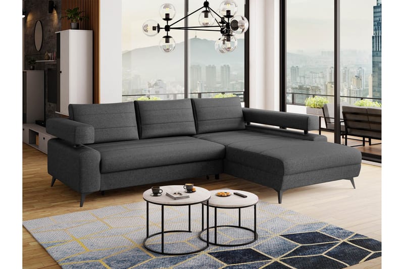 Fito Bäddsoffa med Divan 3-sits - Grå - Möbler - Soffa - Bäddsoffa - Bäddsoffa divan