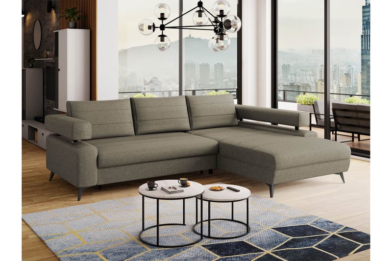 Fito Bäddsoffa med Divan 3-sits - Grå - Möbler - Soffa - Bäddsoffa - Bäddsoffa divan