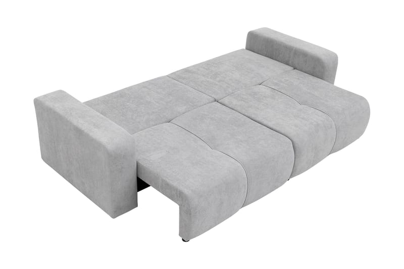 Flo 3-sits Bäddsoffa med Förvaring i Tyg - Grå - Möbler - Soffa - Bäddsoffa - 3 sits bäddsoffa