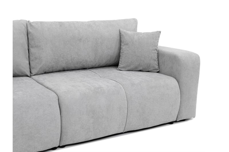 Flo 3-sits Bäddsoffa med Förvaring i Tyg - Grå - Möbler - Soffa - Bäddsoffa - 3 sits bäddsoffa
