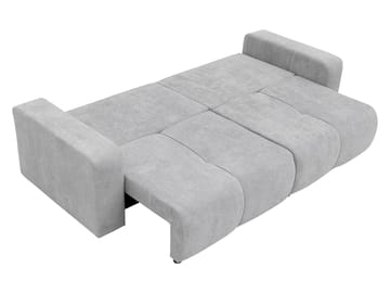 Flo 3-sits Kubisk Bäddsoffa med Förvaring i Bouclé - Grå - Möbler - Soffa - Bäddsoffa - 3 sits bäddsoffa