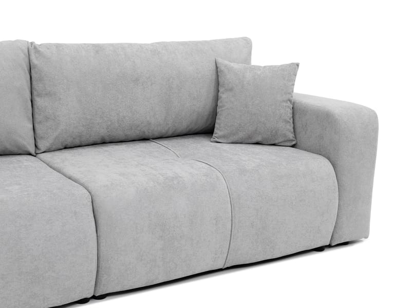 Flo 3-sits Kubisk Bäddsoffa med Förvaring i Bouclé - Grå - Möbler - Soffa - Bäddsoffa - 3 sits bäddsoffa