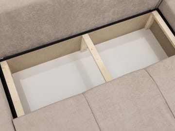 Flo 4-sits U-formad Bäddsoffa 130x266 cm med Förvaring i Boucle - Ljusgrå - Möbler - Soffa - Bäddsoffa - U bäddsoffa