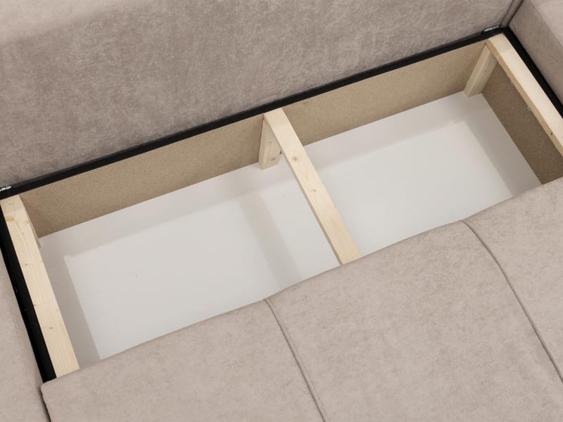 Flo 4-sits U-formad Bäddsoffa 130x266 cm med Förvaring i Boucle - Ljusgrå - Möbler - Soffa - Bäddsoffa - U bäddsoffa