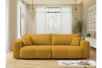 Flo Bäddsoffa 3-sits i Plysch - Gul - Möbler - Soffa - Bäddsoffa - 3 sits bäddsoffa