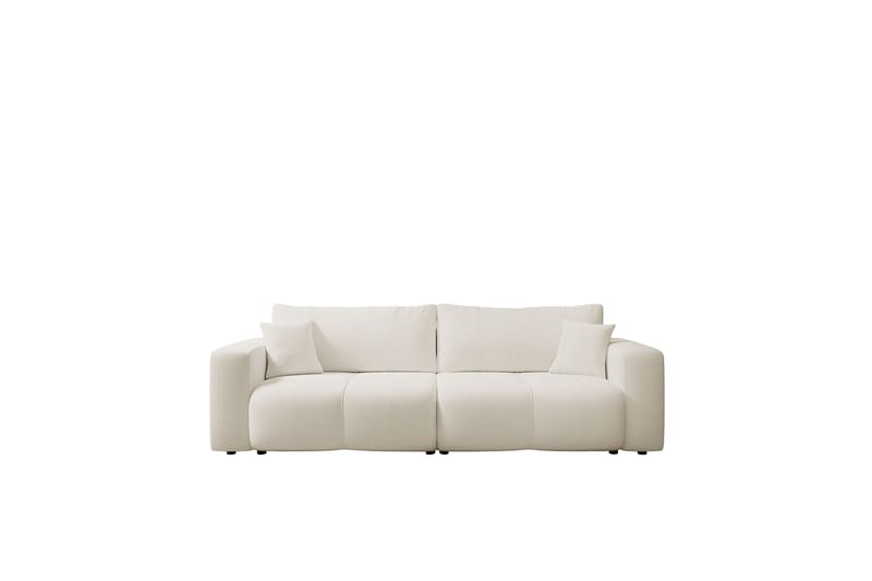 Flo Bäddsoffa 3-sits i Plysch - Grå - Möbler - Soffa - Bäddsoffa - 3 sits bäddsoffa