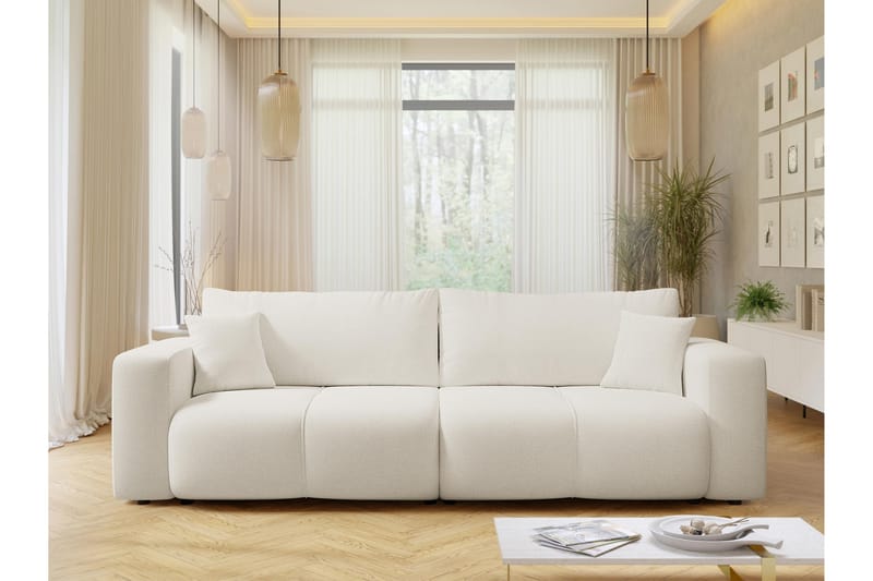 Flo Bäddsoffa 3-sits i Plysch - Gr�å - Möbler - Soffa - Bäddsoffa - 3 sits bäddsoffa