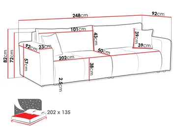 Flo Bäddsoffa 3-sits - Vit - Möbler - Soffa - Bäddsoffa - 3 sits bäddsoffa