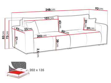 Flo Bäddsoffa 3-sits - Vit - Möbler - Soffa - Bäddsoffa - 3 sits bäddsoffa