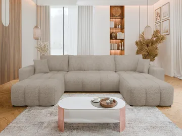 Flo Bäddsoffa Dubbeldivan 4-sits - Beige - Möbler - Soffa - Bäddsoffa - U bäddsoffa