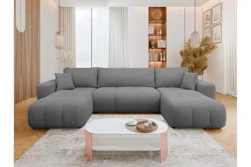 Flo Bäddsoffa Dubbeldivan 4-sits - Grå - Möbler - Soffa - Bäddsoffa - U bäddsoffa