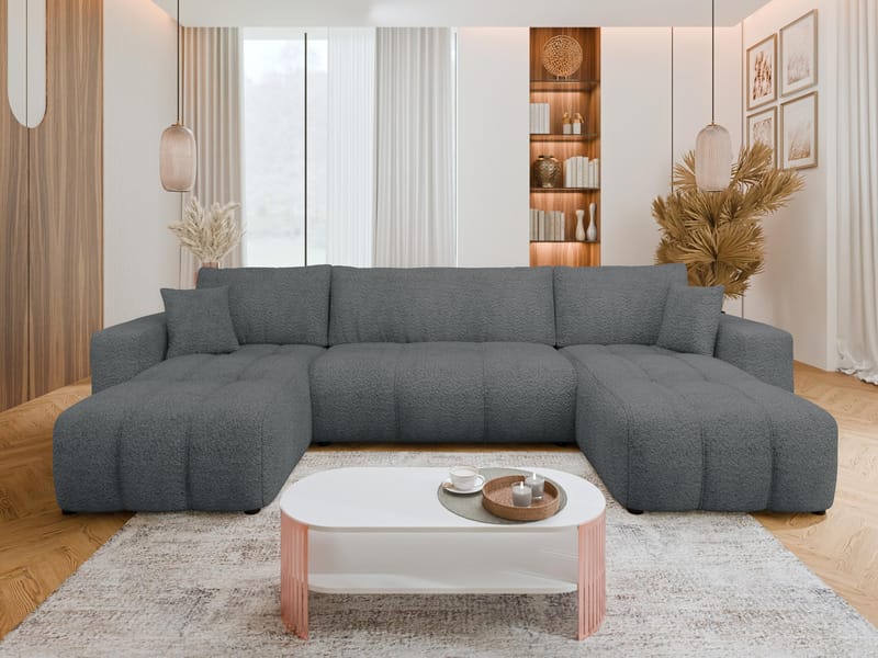 Flo Bäddsoffa Dubbeldivan 4-sits - Grå - Möbler - Soffa - Bäddsoffa - U bäddsoffa