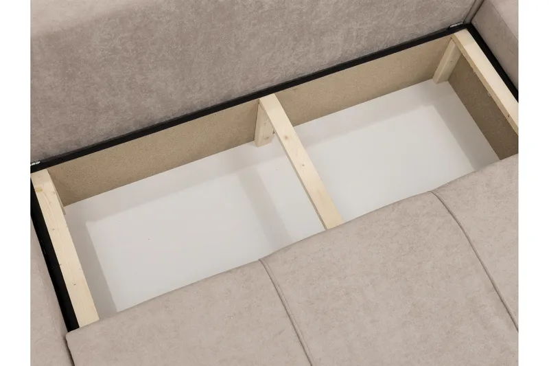 Flo Bäddsoffa Dubbeldivan 4-sits i Plysch - Vit - Möbler - Soffa - Bäddsoffa - U bäddsoffa