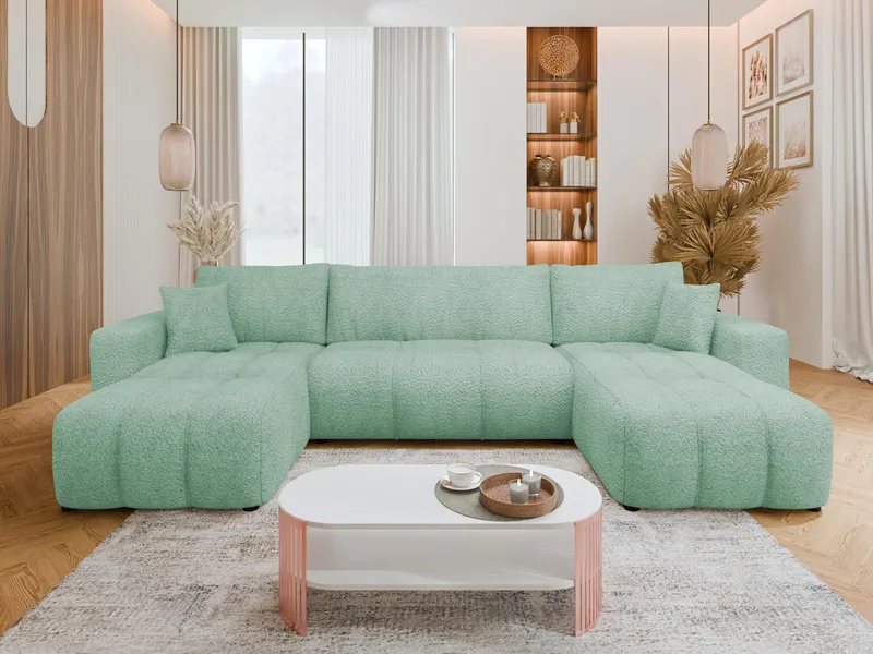 Flo Bäddsoffa Dubbeldivan 4-sits - Mintgrön - Möbler - Soffa - Bäddsoffa - U bäddsoffa