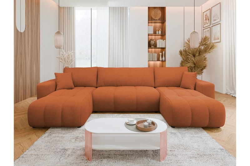 Flo Bäddsoffa Dubbeldivan 4-sits - Orange - Möbler - Soffa - Bäddsoffa - U bäddsoffa