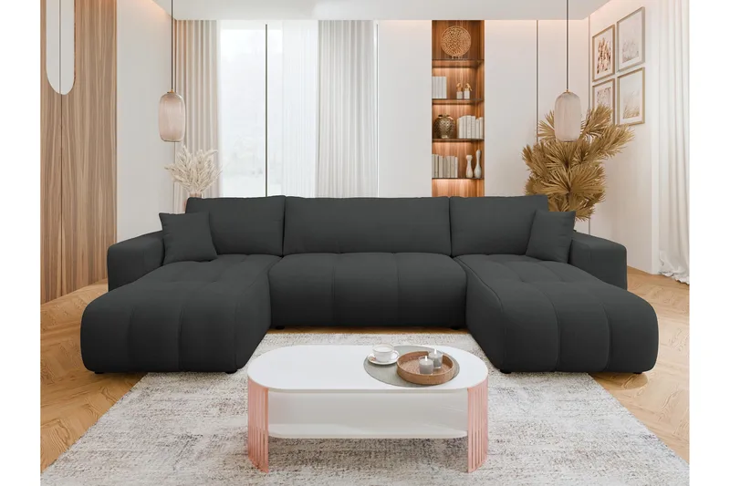 Flo Bäddsoffa Dubbeldivan 4-sits - Svart - Möbler - Soffa - Bäddsoffa - U bäddsoffa