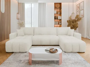 Flo Bäddsoffa Dubbeldivan 4-sits - Vit - Möbler - Soffa - Bäddsoffa - U bäddsoffa