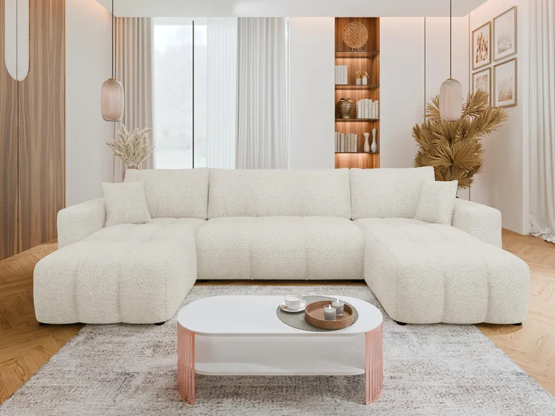 Flo Bäddsoffa Dubbeldivan 4-sits - Vit - Möbler - Soffa - Bäddsoffa - U bäddsoffa