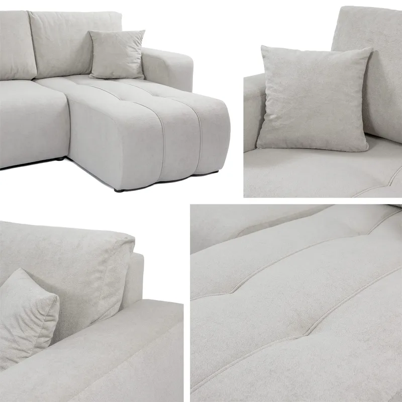 Flo Bäddsoffa med Divan 3-sits - Grå - Möbler - Soffa - Bäddsoffa - Bäddsoffa divan