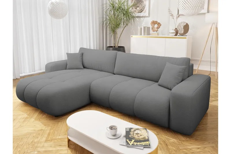 Flo Bäddsoffa med Divan 3-sits - Grå - Möbler - Soffa - Bäddsoffa - Bäddsoffa divan