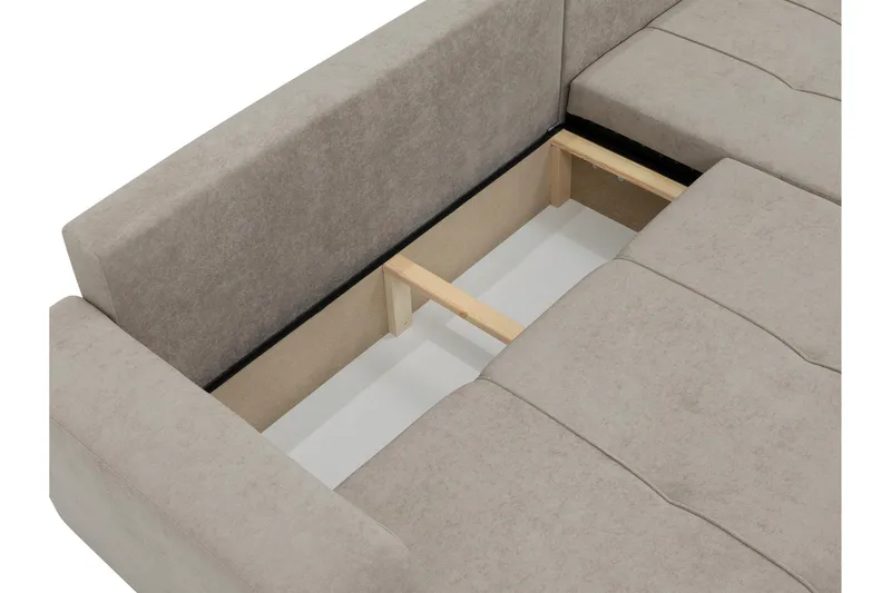 Flo Bäddsoffa med Divan 3-sits i Plysch - Beige - Möbler - Soffa - Bäddsoffa - Bäddsoffa divan