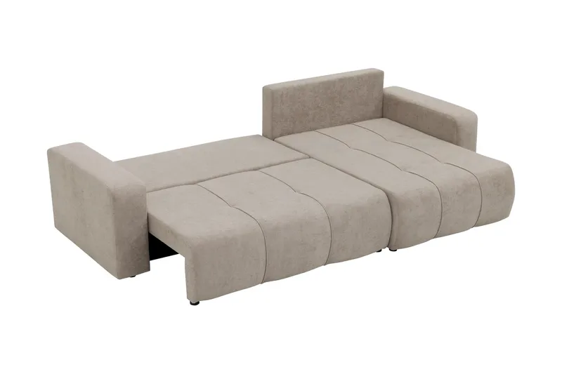 Flo Bäddsoffa med Divan 3-sits i Plysch - Beige - Möbler - Soffa - Bäddsoffa - Bäddsoffa divan