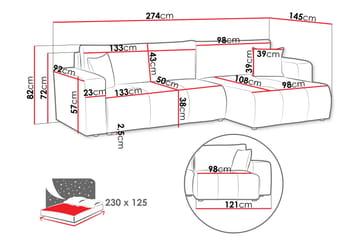 Flo Bäddsoffa med Divan 3-sits - Ljusgrå - Möbler - Soffa - Bäddsoffa - Bäddsoffa divan